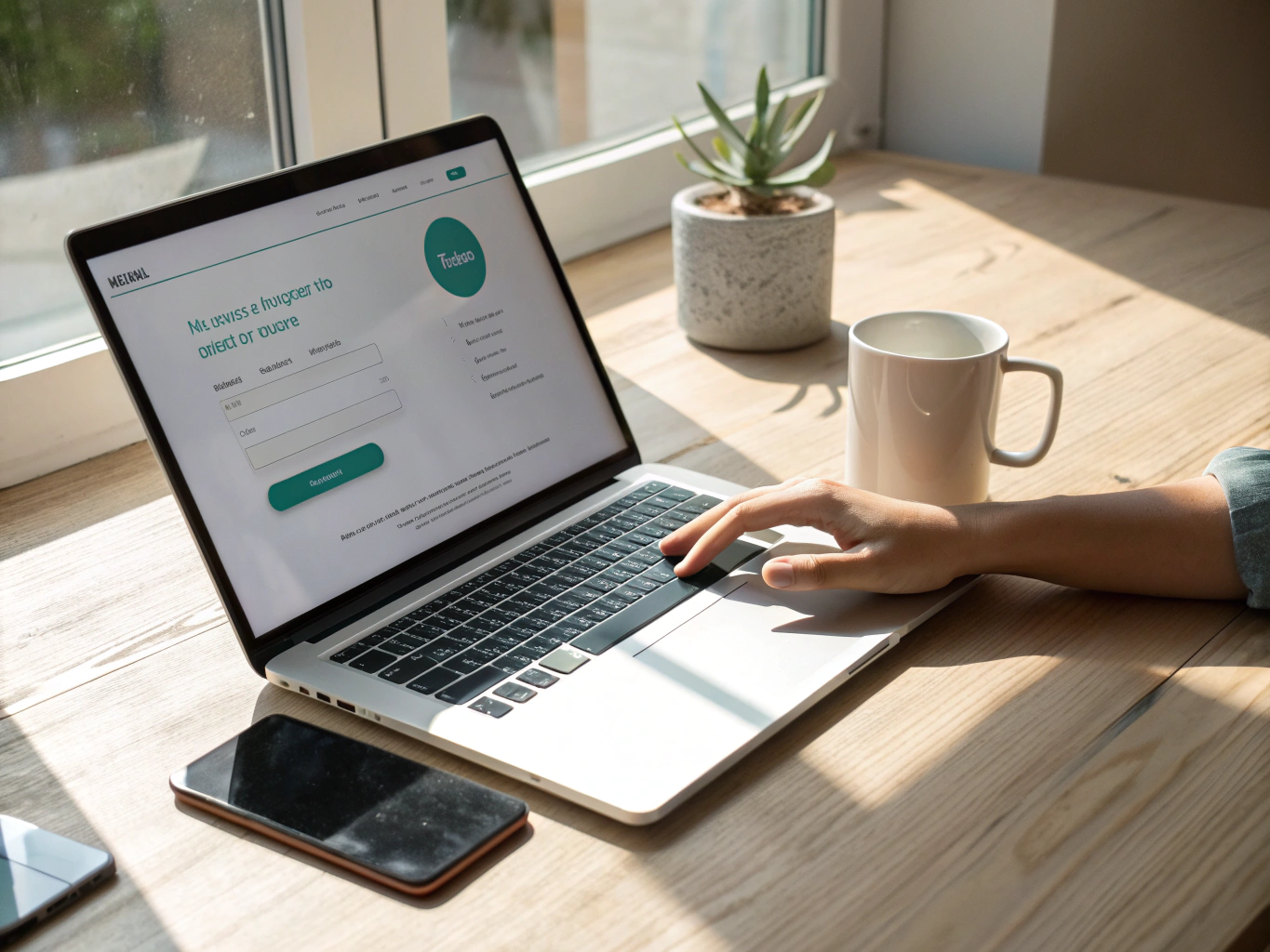 Clean SaaS landing page with modern UI